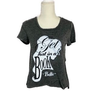 Disney Belle Gray Graphic Short Sleeve Tee Medium